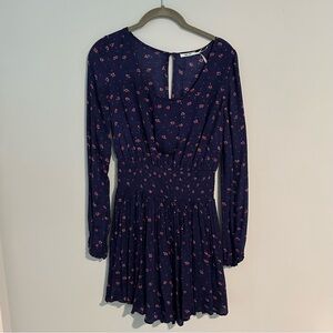 Urban Outfitters Kimchi Blue Isabella Smocked Waist Mini Floral Dress